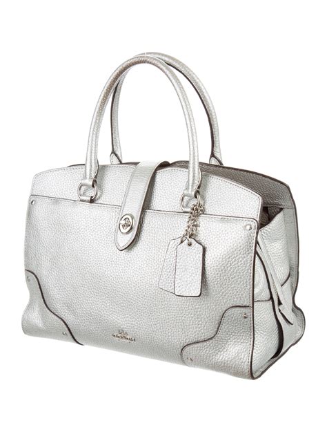 metallic satchel handbag.